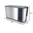 Arendo - Edelstahl Toaster Langschlitz 4 Scheiben - Defrost Funktion - wärmeisolierendes Gehäuse - mit integrierten Brötchenaufsatz - 1500W - Krümelschublade - Display mit Restzeitanzeige - Silber
