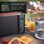 Arendo - Edelstahl Toaster Langschlitz 4 Scheiben - Defrost Funktion - wärmeisolierendes Gehäuse - mit integriertem Brötchenaufsatz - Krümelschublade - Display mit Restzeitanzeige - Schwarz Matt