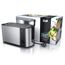 Arendo - Edelstahl Toaster Langschlitz 4 Scheiben - Defrost Funktion - wärmeisolierendes Gehäuse - mit integrierten Brötchenaufsatz - 1500W - Krümelschublade - Display mit Restzeitanzeige - Silber