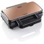 Bestron XL Sandwichmaker, Antihaftbeschichteter Sandwich-Toaster für 2 Sandwiches, inkl. automatischer Temperaturregelung & Bereitschaftsanzeige, 900 Watt, Farbe: Schwarz/Kupfer