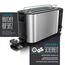 Arendo - Toaster 4 Scheiben Langschlitz Edelstahl - Defrost Funktion - wärmeisolierendes Gehäuse - mit integrierten Brötchenaufsatz - 1500W - Krümelschublade - Display mit Restzeitanzeige - Silber