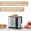 SEVERIN Automatik-Toaster, mit Brötchenaufsatz, hochwertiger Edelstahl Toaster zum Toasten, Auftauen und Erwärmen, 800 W,steel, AT 2589