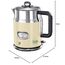 Russell Hobbs Wasserkocher [1,7l, 2400W] Retro Creme und polierter Edelstahl (Schnellkochfunktion, Wassertemperaturanzeige im Retrodesign, außenliegende Wasserstandsanzeige) Vintage Teekocher 21672-70