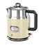 Russell Hobbs Wasserkocher [1,7l, 2400W] Retro Creme und polierter Edelstahl (Schnellkochfunktion, Wassertemperaturanzeige im Retrodesign, außenliegende Wasserstandsanzeige) Vintage Teekocher 21672-70
