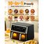 Heißluftfritteuse 2 Kammern mit Sichtfenster,10L Dual Zone XXL Airfryer,10-in-1 Voreingestellten Programmen, Touchscreen, Intelligente Synchronisierung und Timer, Energiesparend, Friteuse ohne Öl
