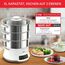Tefal Convenient Series Deluxe Dampfgarer, einfacher Touchscreen, 8 Programme, Garen auf 3 Ebenen, Behälter aus Edelstahl, langlebige Qualität, gesunde Zubereitung, Edelstahl/weiß, VC502D