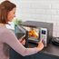 SEVERIN 3-in-1 Mikrowelle mit Glasboden, Grill und Heißluftfunktion, Mikrowelle mit großer Nutzfläche für eckiges Geschirr, Schwarz/Edelstahl, MW 7777