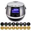 Yum Asia Sakura Reiskocher mit Keramikschale und Advanced Fuzzy Logic (8 Tassen, 1,5 Liter), 6 Reiskochfunktionen, 6 Multikocherfunktionen, Motouch LED-Display, 220-240V EU (schwarz und silber)