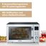 SEVERIN 3-in-1 Mikrowelle mit Glasboden, Grill und Heißluftfunktion, Mikrowelle mit großer Nutzfläche für eckiges Geschirr, Schwarz/Edelstahl, MW 7777