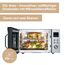SEVERIN 3-in-1 Mikrowelle mit Glasboden, Grill und Heißluftfunktion, Mikrowelle mit großer Nutzfläche für eckiges Geschirr, Schwarz/Edelstahl, MW 7777