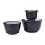 Mepal Multischale Cirqula Round 3-teiliges Set - Mikrowellen Geschir - Geignet als Aufbewahrungsbox, Kuhlschrank, Gefrierschrank & Mikrowellengeschirr - 350 ml, 750 ml & 1250 ml - Nordic black