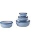 Mepal Multischale Cirqula Round 4-teiliges Set - Mikrowellen Geschir - Geignet als Aufbewahrungsbox, Kuhlschrank, Gefrierschrank & Mikrowellengeschirr - 350, 750, 1250, & 2250 ml - Nordic blue