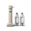 Aarke Carbonator 3, Wassersprudler aus Edelstahl im modernen Sand Finish mit 2x BPA-freier 1L PET-Flasche, Sprudelwasserbereiter für Leitungswasser, kompatibel mit 60L CO2-Zylindern