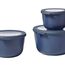 Mepal - Multischale Cirqula Round 3-teiliges Set - Vorratsdosen mit Deckel - Geignet als Aufbewahrungsbox, Kuhlschrank, Gefrierschrank & Mikrowellengeschirr - 500 ml, 1000 ml & 2000 ml - Nordic Denim