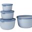 Mepal - Multischale Cirqula Round 4-teiliges Set - Vorratsdosen mit Deckel - Geignet als Aufbewahrungsbox, Kuhlschrank, Gefrierschrank & Mikrowellengeschirr - 500, 1000, 2000, & 3000 ml - Nordic Blue