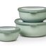 Mepal Multischale Cirqula Round 3-teiliges Set - Mikrowellen Geschir - Geignet als Aufbewahrungsbox, Kuhlschrank, Gefrierschrank & Mikrowellengeschirr - 350 ml, 750 ml & 1250 ml - Nordic sage
