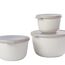 Mepal Multischale Cirqula Round 3-teiliges Set - Mikrowellen Geschir - Geignet als Aufbewahrungsbox, Kuhlschrank, Gefrierschrank & Mikrowellengeschirr - 500 ml, 1000 ml & 2000 ml - Nordic white