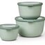Mepal Multischale Cirqula Round 3-teiliges Set - Mikrowellen Geschir - Geignet als Aufbewahrungsbox, Kuhlschrank, Gefrierschrank & Mikrowellengeschirr - 500 ml, 1000 ml & 2000 ml - Nordic sage