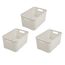 BranQ - Home essential Korb in Rattan Design 3er Set Grösse S 7l, Creme