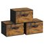 SONGMICS Aufbewahrungsbox mit Deckel, faltbare Stoffbox mit Griffen, Aufbewahrung für Kleidung, Vliesstoff, 3er Set, 40 x 30 x 25 cm, vintagebraun RYZ103B01