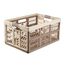 keeeper 2x Stabile Profi-Klappboxen mit Soft-Touch Griffen, 54 x 37 x 28 cm, 45 l, Ben, Creme/ Taupe