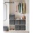 SONGMICS Aufbewahrungsbox, 6er Set, Ordnungsboxen aus Vliesstoff mit Griff, Boxen Aufbewahrung, 33 x 33 x 33 cm, Organizer Box, für Würfelregal, Faltbox, Kleideraufbewahrung, schwarz meliert RFB033B01