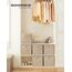 SONGMICS Aufbewahrungsbox, 6er Set, Ordnungsboxen aus Vliesstoff mit Griff, Boxen Aufbewahrung, 30 x 30 x 30 cm, Organizer Box, für Würfelregal, Faltbox, Kleideraufbewahrung, sandbeige RFB006K03