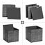 SONGMICS Aufbewahrungsbox, 6er Set, Ordnungsboxen aus Vliesstoff mit Griff, Boxen Aufbewahrung, 30 x 30 x 30 cm, Organizer Box, für Würfelregal, Faltbox, Kleideraufbewahrung, schwarz meliert RFB006B01