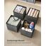 SONGMICS Aufbewahrungsbox, 6er Set, Ordnungsboxen aus Vliesstoff mit Griff, Boxen Aufbewahrung, 33 x 33 x 33 cm, Organizer Box, für Würfelregal, Faltbox, Kleideraufbewahrung, schwarz meliert RFB033B01
