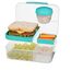Sistema Bento Box TO GO Brotdose mit Fächern | 1,65 L Lunchbox mit Joghurt- /Fruchtbehälter | Lunchbox Kinder & Erwachsene | Blaugrün