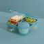Sistema Bento Box Ocean Bound Plastic Brotdose mit Fächern | 1,25 L Lunchbox mit Joghurt-/Fruchtbehälter | Lunchbox Kinder & Erwachsene l | Hergestellt mit recyceltem Kunststoff | türkis