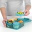 Sistema Bento Box Ocean Bound Plastic Brotdose mit Fächern | 1,25 L Lunchbox mit Joghurt-/Fruchtbehälter | Lunchbox Kinder & Erwachsene l | Hergestellt mit recyceltem Kunststoff | türkis