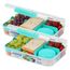 Sistema Bento Box Create Brotdose mit Fächern | 1,48 L Lunchbox mit Joghurt- /Fruchtbehälter | Lunchbox Kinder & Erwachsene | Blaugrün | 2 Stück