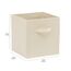 Amazon Basics zusammenklappbarer Aufbewahrungswürfel/Organizer aus Stoff mit Griffen, 26,6 x 26,6 x 27,9 cm, Einfarbig Beige, 6 Stück
