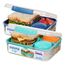 Sistema TO GO Bento-Box Cubes | 1,25 L | Brotdose für Pause mit Fächern und Snackbox | BPA-frei | 2 Stück | Minty Teal & Ocean Blue