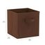 Amazon Basics zusammenklappbarer Aufbewahrungswürfel/Organizer aus Stoff mit Griffen, 26,6 x 26,6 x 27,9 cm, 6 Stück, Einfarbig Braun