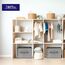 TOPP4u große Aufbewahrungs-Boxen Stoff 38x26x20 cm, 2er Set, Boxen Aufbewahrung groß, Aufbewahrungskorb faltbar, Schrank Organizer Box, Kisten für Kleiderschrank, Ordnungsbox in Grau-Beige