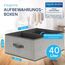 TOPP4u 2er Set große Aufbewahrungsboxen 50x40x20 cm - Boxen Aufbewahrung groß - Aufbewahrungskorb faltbar - Kleiderschrank Organizer - Stoff Kleiderboxen als Schrank Kisten - Stoffboxen in Grau-Beige