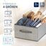 TOPP4u 2er Set große Aufbewahrungsboxen 50x40x20 cm - Boxen Aufbewahrung groß - Aufbewahrungskorb faltbar - Kleiderschrank Organizer - Stoff Kleiderboxen als Schrank Kisten - Stoffboxen in Grau-Beige