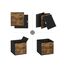 SONGMICS Aufbewahrungsbox, 6er Set, Ordnungsboxen, Oxford-Gewebe, Faltbox, 30 x 30 x 30 cm, Stoffbox, für Würfelregal, Organizer für Kleidung, vintagebraun-schwarz RFB102B01