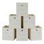 SONGMICS Aufbewahrungsbox, 6er Set, Ordnungsboxen, Oxford-Gewebe, Faltbox, 26 x 26 x 28 cm, Stoffbox, für Würfelregal, Organizer für Kleidung, weiß RFB126W01
