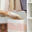 GRANNY SAYS Aufbewahrungsbox Stoff mit Deckel, 2 Stück Kisten Aufbewahrung mit Deckel, Faltbare Ordnungsboxen, Aufbewahrungskörbe für Kleidung, weiß-rosa Faltboxen mit Deckel für Kleiderschrank
