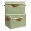 GRANNY SAYS Aufbewahrungsboxen mit Deckel, 2 Stück Kisten Aufbewahrung Stoff, Faltbare Organizer Box mit Deckel, Aufbewahrungskörbe für Kleidung, grün Faltboxen mit Deckel für Kleiderschrank