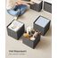 SONGMICS Aufbewahrungsbox, 6er Set, Ordnungsboxen, Oxford-Gewebe, Faltbox, 30 x 30 x 30 cm, Stoffbox, für Würfelregal, Organizer für Kleidung, nebelgrau RFB102G01