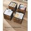 SONGMICS Aufbewahrungsbox, 6er Set, Ordnungsboxen, Oxford-Gewebe, Faltbox, 33 x 33 x 33 cm, Stoffbox, für Würfelregal, Organizer für Kleidung, vintagebraun-schwarz RFB133B01