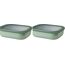 Mepal Multi Bowl Cirqula Rectangular - Mikrowellen Geschir - Geeignet als Luftdichte Aufbewahrungsbox für den Kühlschrank, Mikrowellengeschirr & als Frischhaltedosen - 2000 ml - Nordic sage