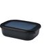Mepal Multi Bowl Cirqula Rectangular - Mikrowellen Geschir - Geeignet als Luftdichte Aufbewahrungsbox für den Kühlschrank, Mikrowellengeschirr & als Frischhaltedosen - 1000 ml - Nordic black