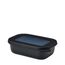 Mepal Multi Bowl Cirqula Rectangular - Mikrowellen Geschir - Geeignet als Luftdichte Aufbewahrungsbox für den Kühlschrank, Mikrowellengeschirr & als Frischhaltedosen - 500 ml - Nordic black