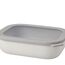 Mepal Multi Bowl Cirqula Rectangular - Mikrowellen Geschir - Geeignet als Luftdichte Aufbewahrungsbox für den Kühlschrank, Mikrowellengeschirr & als Frischhaltedosen - 2000 ml - Nordic white