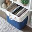 OrganiHaus Aufbewahrungsbox 33x33cm 3er-Set, Würfelkörbe aus Stoff mit Seilgriffen, Faltbare Aufbewahrungswürfel für Kallax Organizer, Ablagekörbe für das Kinderzimmer Navy blau